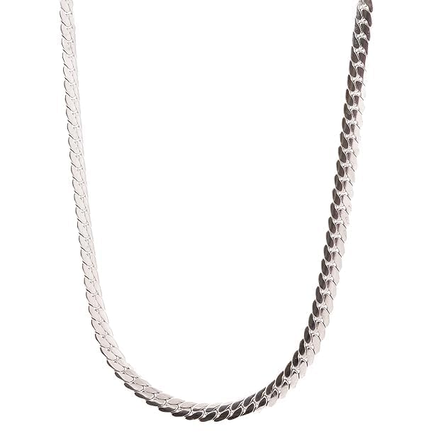 TrueBella Royal Classic Chain Necklace for Men | Anti-Tarnish 316L Stainless Steel | Chain Necklaces for Men and Boy | Gift for Him (Flat Curb Chain)-image-37