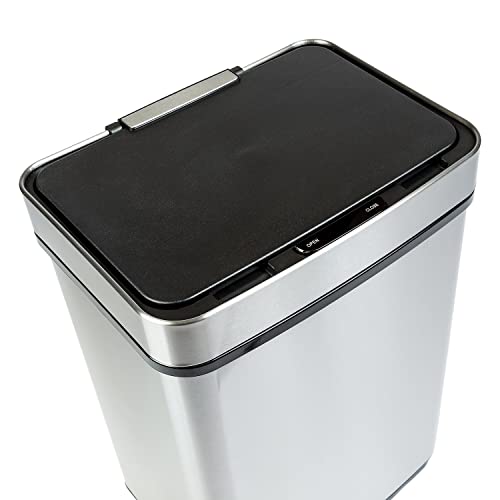 Caneca de basura rectangular de acero inoxidable 50L con sensor miniatura 6