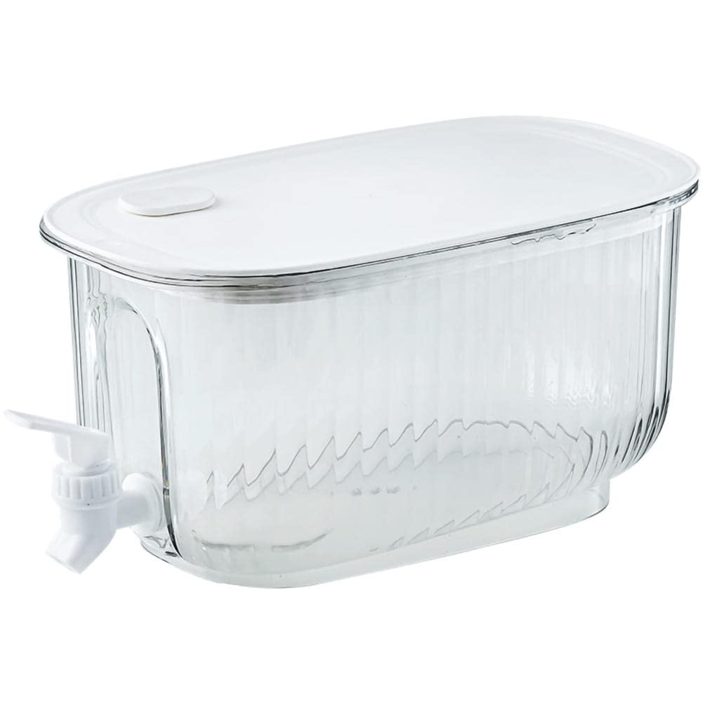 MYUYEE Cold Kettle,Refrigerator Drink Dispenser,Drink Dispensers For Parties,Drink Dispenser,Refrigerator Water Dispenser,Drink Container-Suitable For Beverage, Juice, Wine. (White)