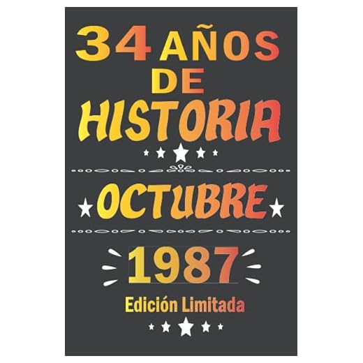 34 Años De Historia Octubre 1987 Edición Limitada: cuaderno de cumpleaños 34 años | Regalo de cumpleaños de 34 años para mujer, hombre, madre, padre, Niñas y Niños, 15.24x22.86 cm