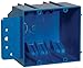 Carlon B232B-UPC Switch/Outlet Box, New Work, 2 Gang, 3-3/4-Inch Length by 4-Inch Width by 3-Inch Depth, Blue