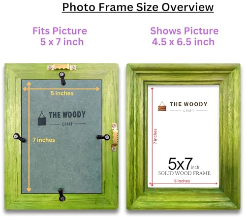 Image of Photo Frame 5x7 inch | Frames for Wall Decoration | mini Frames | Green Wooden Frame for Wall | Stylish Home and Office Decor, Best Gift for Friends (5x7 inch, Green)