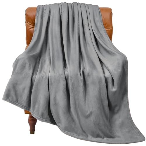 Image of BEDELITE Fleece Blanket Grey Throw Blanket for Couch & Bed, Luxury Plush Cozy Fuzzy Blanket 50 inch x 60 inch, Super Soft Warm Lightweight Throw Blanket for Travel Camping