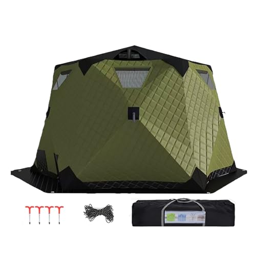 Abri de pêche sur glace portable pliable 3,3x1,8m avec jupe pour l'hiver