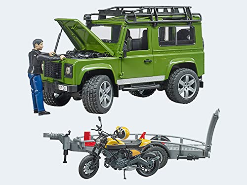 Il cofano della Land Rover può essere aperto e offre quindi una visione dettagliata del blocco motore. Le porte del veicolo possono essere aperte. È compatibile con tutte le figure bruder bworld