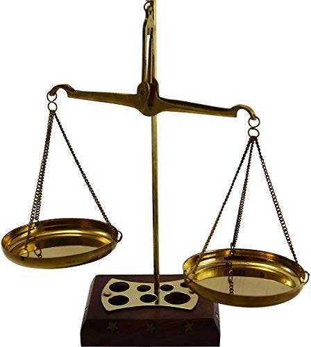 Image of Salvus APP SOLUTIONS Handmade Home Decorative Brass Traditional Tarazu /Mechanical Vintage Weighing Machine with Weight Capacity of 10 Grams (5.5x2.5x5.5 inch)