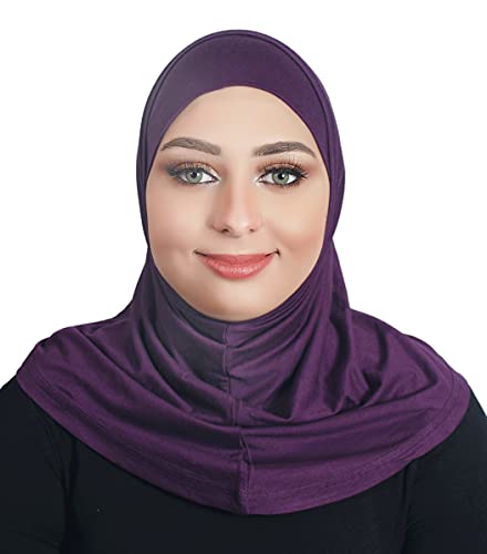 AL AMIRA Two Pieces Hijab (Dark Purple)