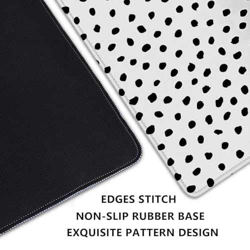 Image of Boho Extended Desk Pad Mouse Pad,Large Polka Dot Mouse Mat with Stitched Edges,Non-Slip Rubber Base Mousepad for Office Computer Keyboard Laptop Home(27.5X11.8 in)