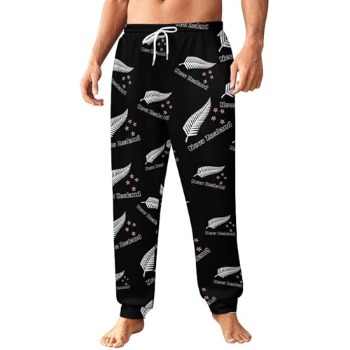 New-Zea-Land Maori Fern Mens Athletic Workout Jogger Sweatpants for Men with Pocket and Drawstring XL