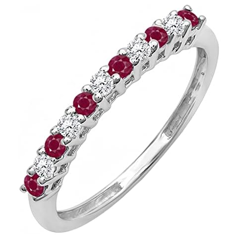Dazzlingrock Ruby & Diamond Wedding Band DR0735 Cover