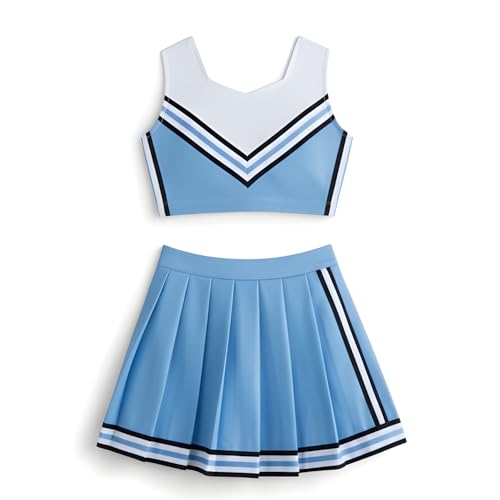 Cosplaya Princess Cheerleader Costume for Girls and Teens Top and Skirt Cheer Leader Cosplay Costumes 12 years