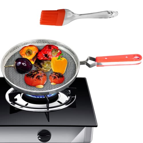 Leczonio pulka Grill for Gas Stove, phulka Grill, Jali for Kitchen Cooking, papad Roaster, roti Grill, brinjal Roaster, baigan bharta Grill, roti Jali Steel mesh Griller (PHULKAGRILL01)