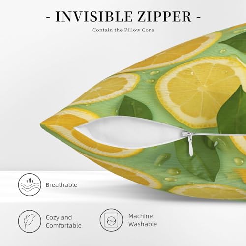 Housse de coussin velours côtelé citron idéal pour embellir votre canapé - 6