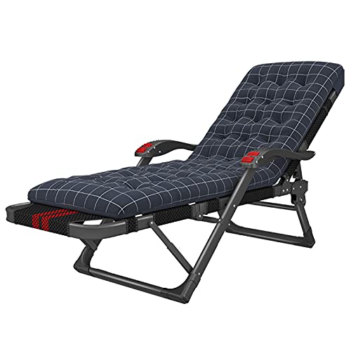 Chaise longue réglable et pliable dotée d'un grand coussin coton