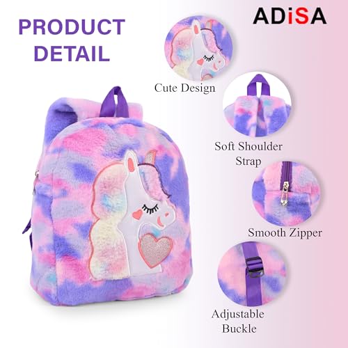 Image of ADISA Kids Backpack Toddler Bag Back Pack Plush Cartoon for Girls and Boys 1-5 Years
