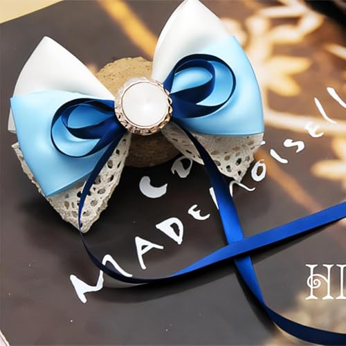 Image of Double Face Royal Blue Satin Ribbon 1 /4 inch X 50 Yards Polyester Royal Blue Ribbon for Gift Wrapping Very Suitable for Weddings Party Hair Bow Invitation Decorations and More