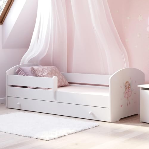 Kids Collective Kinderbett 70x140 / 80x160 Komplett Set inkl. Matratze, Lattenrost, Schublade & Rausfallschutz | Einzelbett für Kinder von 2 – 10 Jahren | 80x160 cm | weiß mit Prinzessin Motiv Kids Collective Kinderbett 70x140 / 80x160 Komplett Set inkl. Matratze, Lattenrost, Schublade & Rausfallschutz | Einzelbett für Kinder von 2 – 10 Jahren | 80x160 cm | weiß mit Prinzessin Motiv