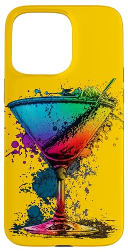 マティーニ ミックスドリンク カラフル ヴィンテージ アンティーク調 プリズム スマホケース iPhone 15 Pro Max 用