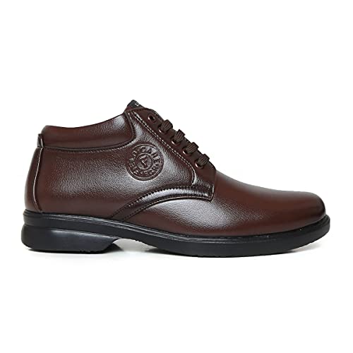 Image of FIELD CARE Men's Fashion Lace-Up Mid Top Formal Dress Shoes - Stylish Office, Business Footwear with Comfortable Cushioned Sole