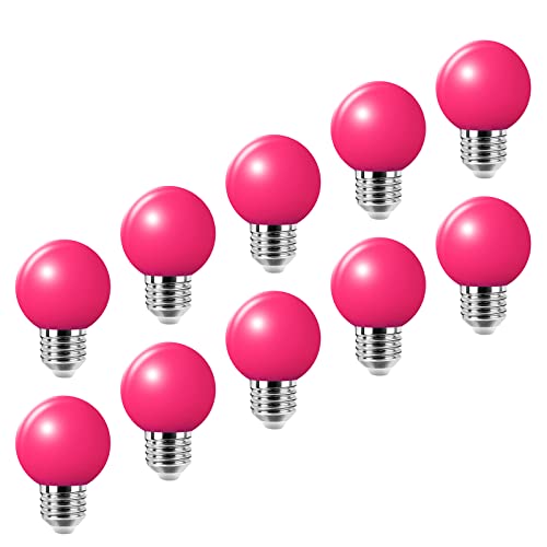 Cubierta de bombilla E27, 2W, luz LED Edison, luz de golf rosa, patio para fiesta de Navidad, paquete de 10