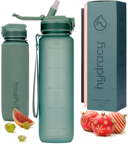 Hydracy-Water-Bottle-with-Times-to-Drink-Straw-Large-1-Litre-BPA-Free-Motivational-Water-Bottle-No-Sweat-Sleeve-Leak-Proof-Gym-Bottle-with-Time-Marker-Ideal-for-Fitness-Sports-Outdoors