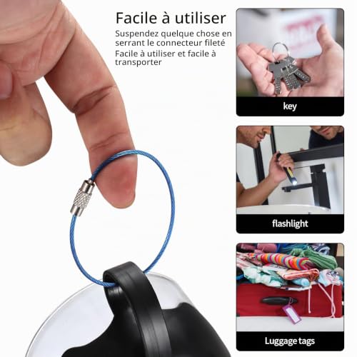 63 Anneaux de Boucle Métalliques en Acier Inoxydable - Porte-Clés pour Étiquette de Bagage - 5,9" - 7 Couleurs – vue 3