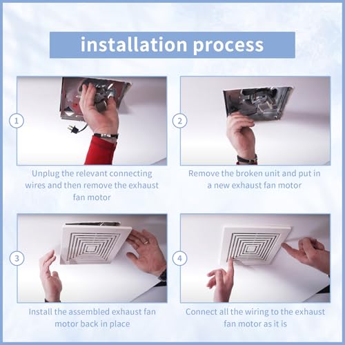 Conjunto de motor de repuesto compatible con ventiladores de extracción para baños Broan NuTone, modelo HD80L-D, 20 W, 115 V, 80 CFM, 2,5 sones miniatura 5