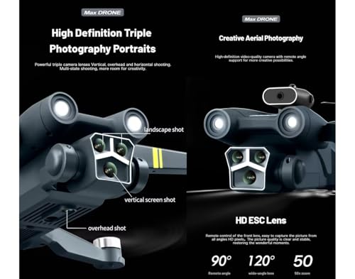 Image of 4k rEmOtE CoNtRoL DuAl cAmErA DrOnE 1080P Wi-fI SeLfIe gEsTuRe rC DrOnE WiTh oBsTaClE AvOiDaNcE BrUsHlEsS MoToR OnE KeY TaKe-oFf & lAnDiNg 4.5 iNcH LcD DiSpLaY (M3-MAX)