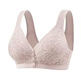 Generisch Sujetador cómodo con cierre frontal sin aros. Diseño elegante de camiseta sin mangas, perfecto para uso diario y apoyo., Oro Rosa, 42