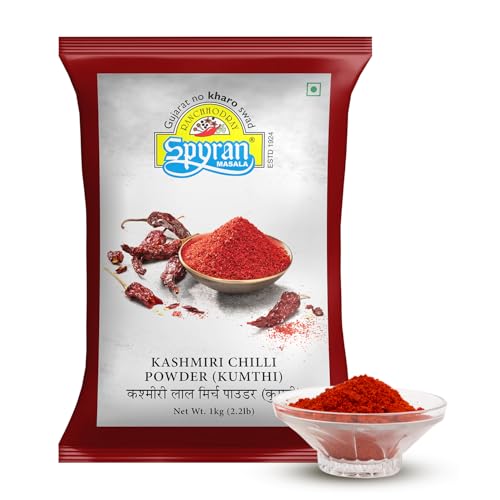 Image of Spyran Kashmiri Red Chilli Powder, Lal Marchu Powder, 100% Natural and No Preservatives & Color 1kg
