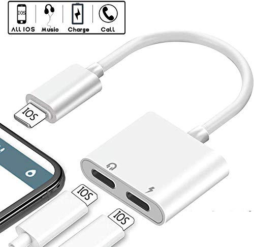 Headphone Adapter for iPhone Adapter Splitter Charger and Headphones for iPhone 11 Earphone