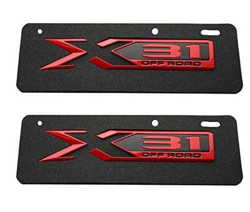 Image of X31 Off Road Emblem, 2 Pack ABS Plastic, 100% Waterproof, for 2019-2022 GMC Sierra 1500, Redline Color, Rear Bodyside Badge Nameplate Letter Replacement