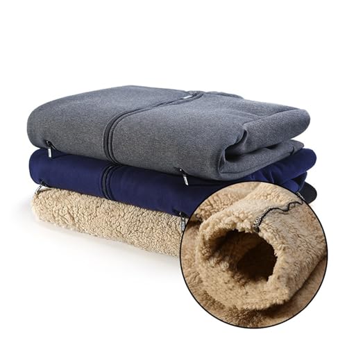Veste polaire homme avec capuche zippée et doublure peluche