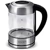 Berdsen Elektrischer Wasserkocher mit Temperaturregelung 60-100°C - Glas LED - Touch-Display - 2200 W - 1,7 l - Edelstahl - Silber-Schwarz #2
