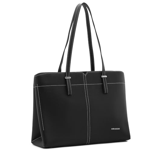 Image of Miraggio Isadora 13 Inch Laptop Tote Bag For Women Office Use | Office Tote Bag With Padded Laptop Sleeve And Zipper Closure | Stylish Totes