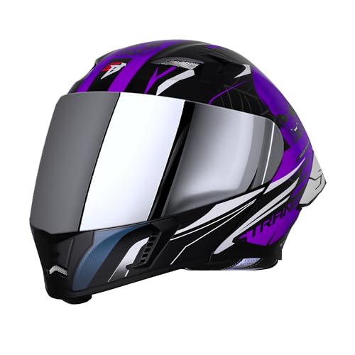 Image of Steelbird SBA-20 Strange ISI Certified Flip-Up Graphic Helmet for Men with Inner Silver Sunshield