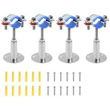 4 Pcs 304 Stainless Steel Wall Ceiling Mount Pipe Support for NB 1" Pipe, Adjustable Pipe Bracket Clamp