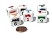 Set of 6 Train 18mm D6 Rounded Edge Koplow Dice - White with Multi-Color Etches