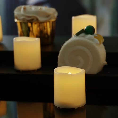 Image of Battery Operated Flameless LED Votive Candles Warm White Light 6 Pack