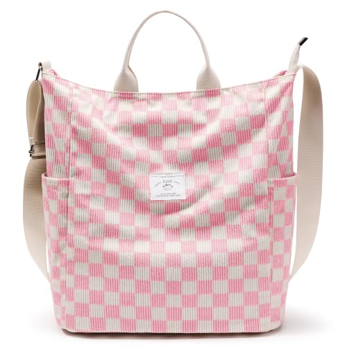 Image of KALIDI Corduroy Tote Bag, Large Slouchy Hobo Messenger Crossbody Bag