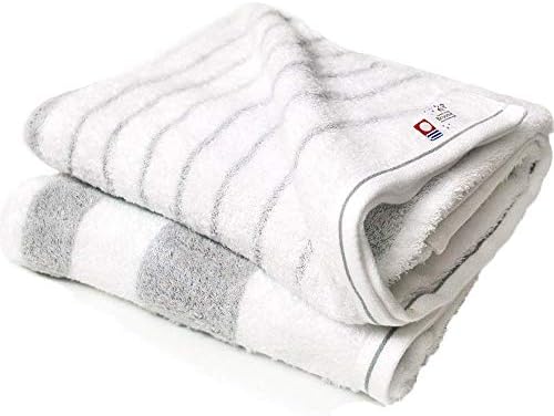 CYBERL B. Toys Bath Towel Stripe; Set of 2, Gray