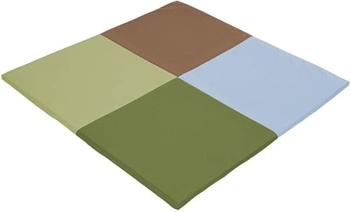 Factory Direct Partners 10392-ET SoftScape Squares - Tapete de actividad para bebés y niños pequeños, tiempo boca abajo para bebés, juego colorido