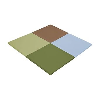 Factory Direct Partners 10392-ET SoftScape Squares Activity Mat for Infants and Toddlers, Tummy Time for Babies, Soft Foam Colorful Play - Earthtone, 48