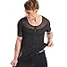 HANERDUN Mens Slimming Body Shaper with Zipper Compression Shirt Slim Shapewear Black