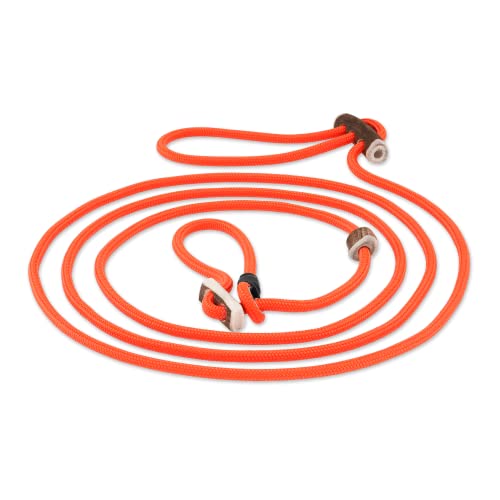 Umhänge Moxonleine Durham | Ideal auch als Jagdleine | Stufenlos verstellbar | Lautlos und mit Zugstopp (orange)