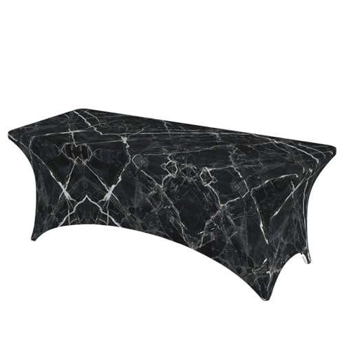 Nappe de table extensible marbre noir pour décoration de mariage - 2