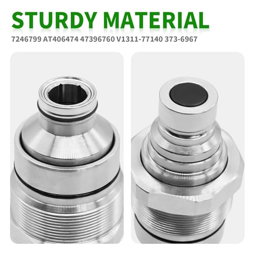 Image of 7246799 Hydraulic Male Flat Face Quick Coupler Compatible with 318E 319E 320E 323E 753 763 773 863 864 883 A220 A300 A770 S130 S150 S160 T140 T180 T190, 47396760 V1311-77140 373-6967
