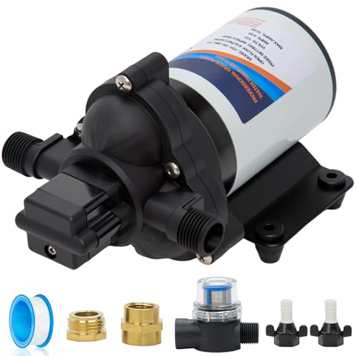 Ceelpeopar 12 Volt Sprayer Pump Chemical and Corrosion Resistant 2.5GPM 60PSI 8 Amps Soft Wash Pump Compatible with Roundup Pressure Switch and Self-Priming for Agricultural Spraying