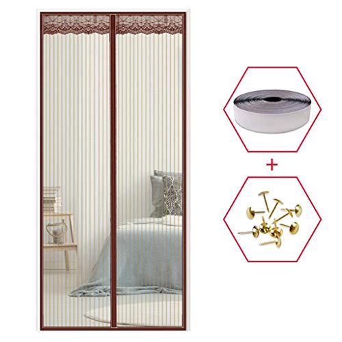 Preisvergleich Produktbild AMZERO Magnet Fliegengitter BalkontüR, 120x205cm Magnetvorhang Tür Insektenschutz Pet freundlich für Balkontür Wohnzimmer Terrassentür, Brown