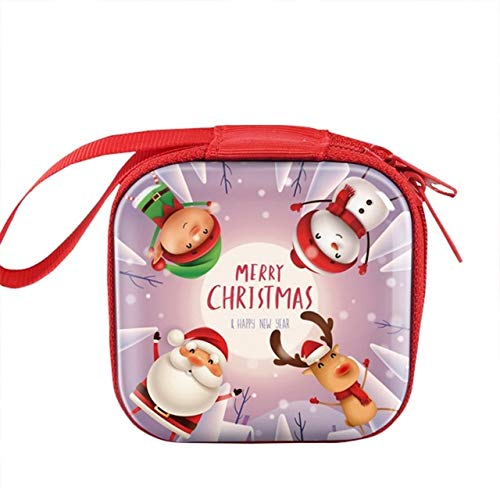 Preisvergleich Produktbild Unbekannt Münzfach Tasche Frohe Weihnachten Santa Schneemann Kinder Mädchen Süßigkeiten Münze Geld Brieftasche Geldbörse Kopfhörer Aufbewahrungstasche Beutel